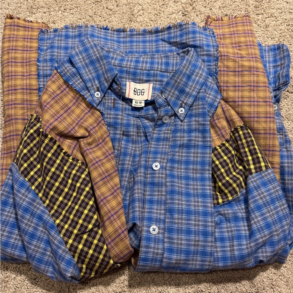 BDG Multicolor Plaid Button Down Flannel
